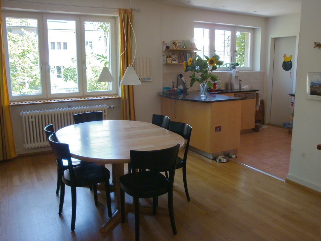 dining room with kitchen