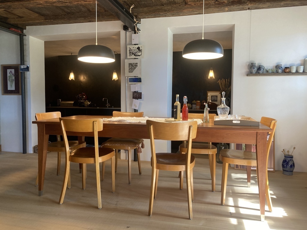 Dining room and kitchen