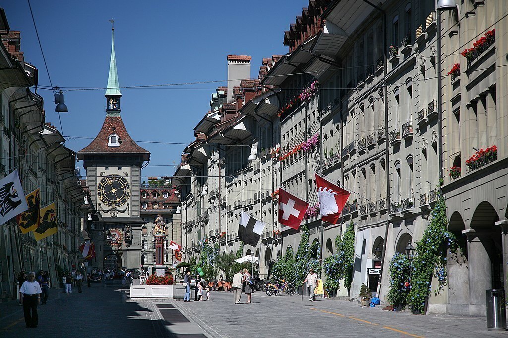 In the historic centre of Berne.