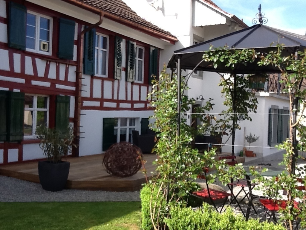 House from south side with pavilion