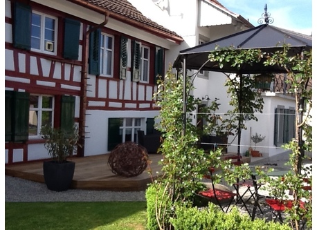 House from south side with pavilion