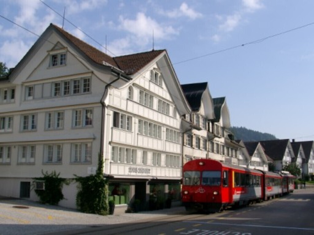 the train to St. Gallen in the village