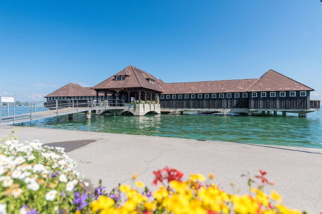 Rorschach mit Badehütte. Rorschach and Lake Constance 15 minutes drive from St. Gallen