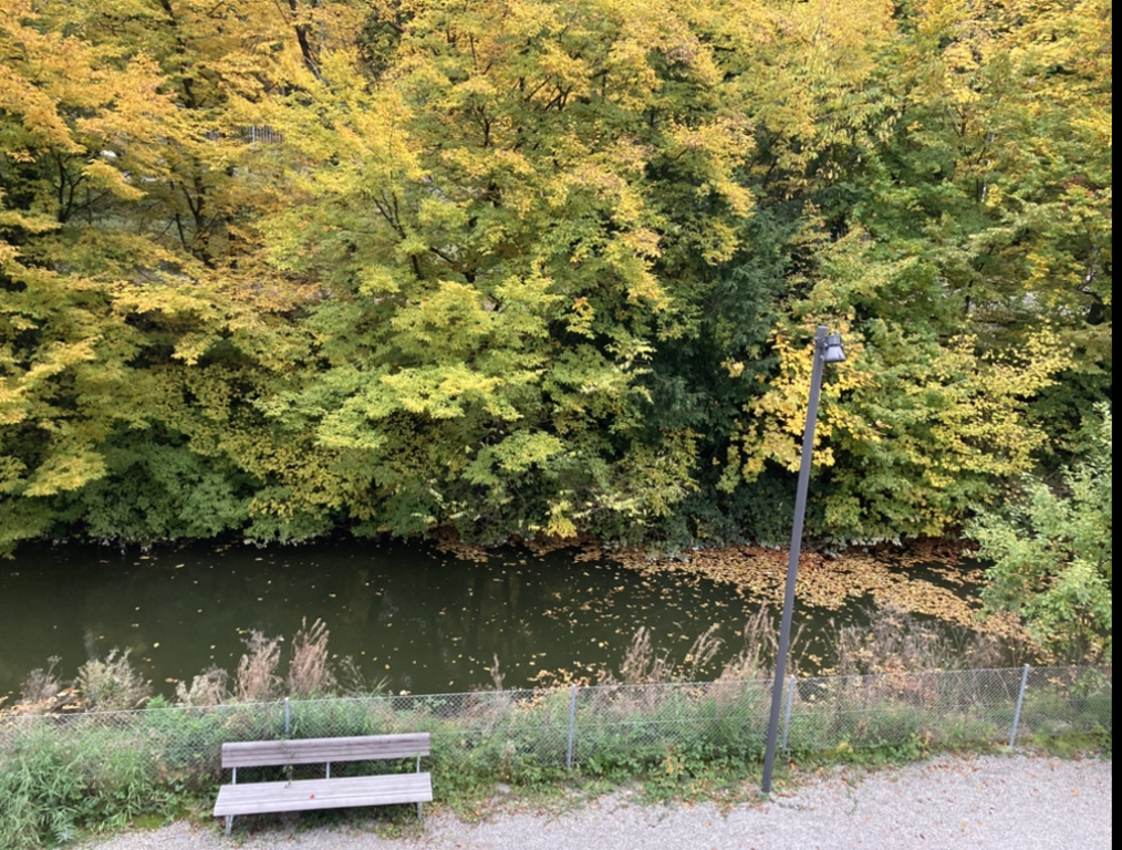 Aussicht vom Balkon auf den Tuchmacherkanal