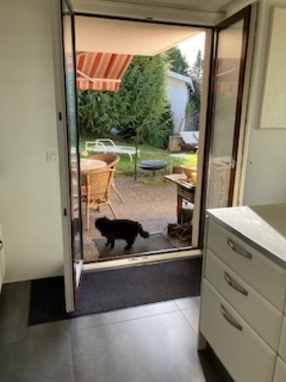 Sortie sur la terrasse depuis la cuisine