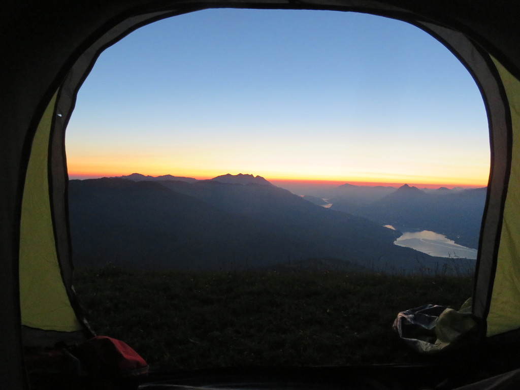 Sunrise with view to the Lake of Sarnen