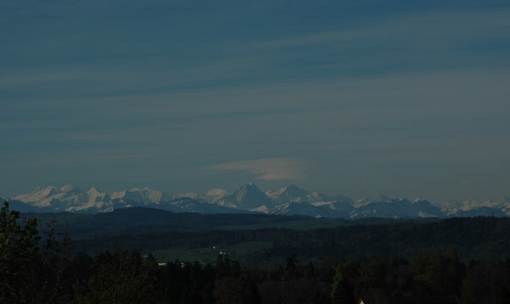 The Alps, visible from here in good weather