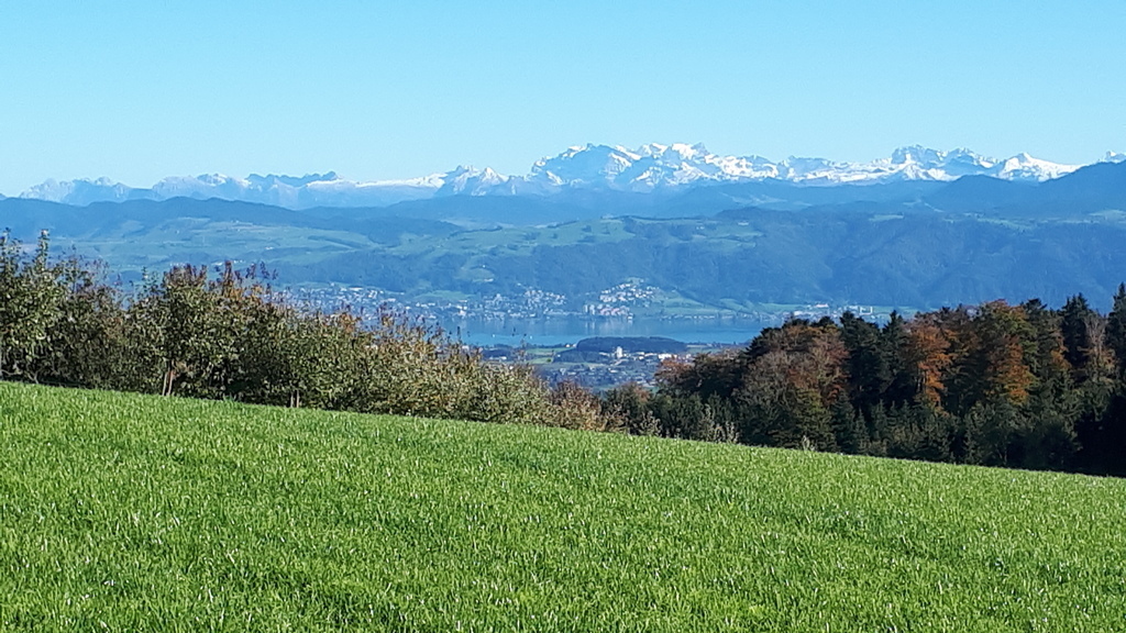 Fantastische Fernsicht in die Alpen