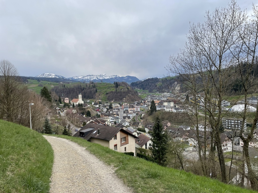 The village, seen from the path that passes above our house.
