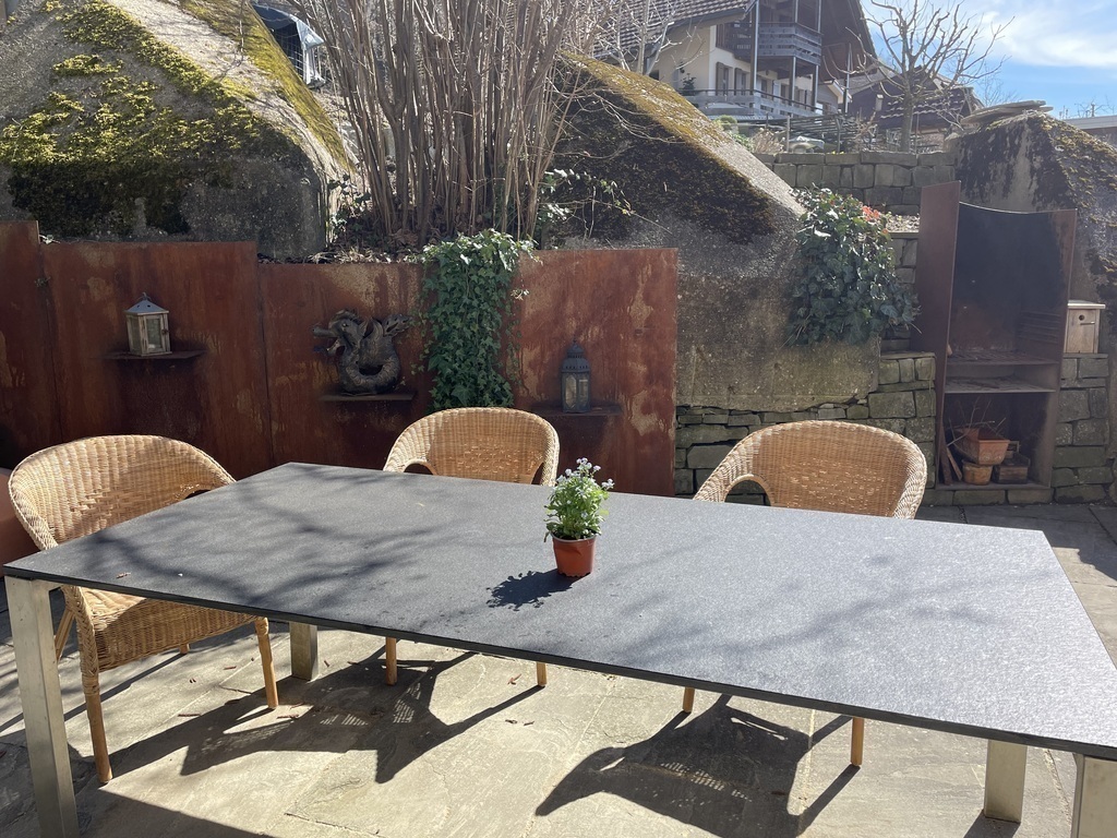 Seating area in the garden.