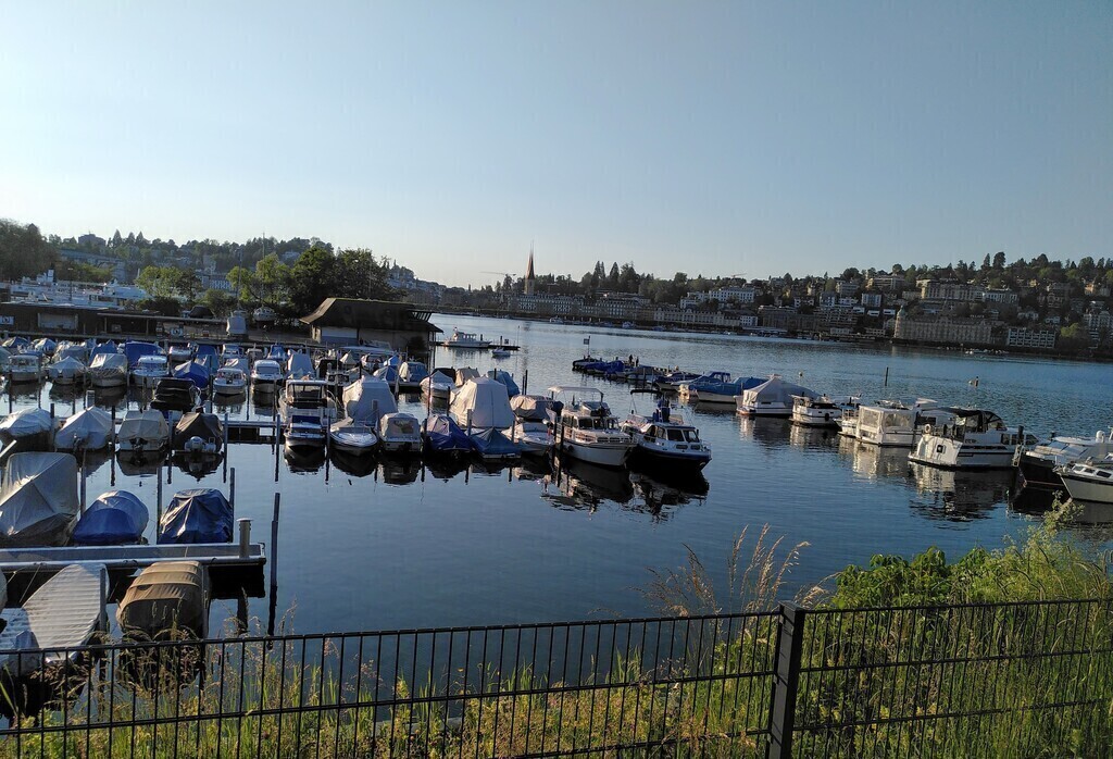 View from the nearest public lido (10 minutes by bike) to the old town centre