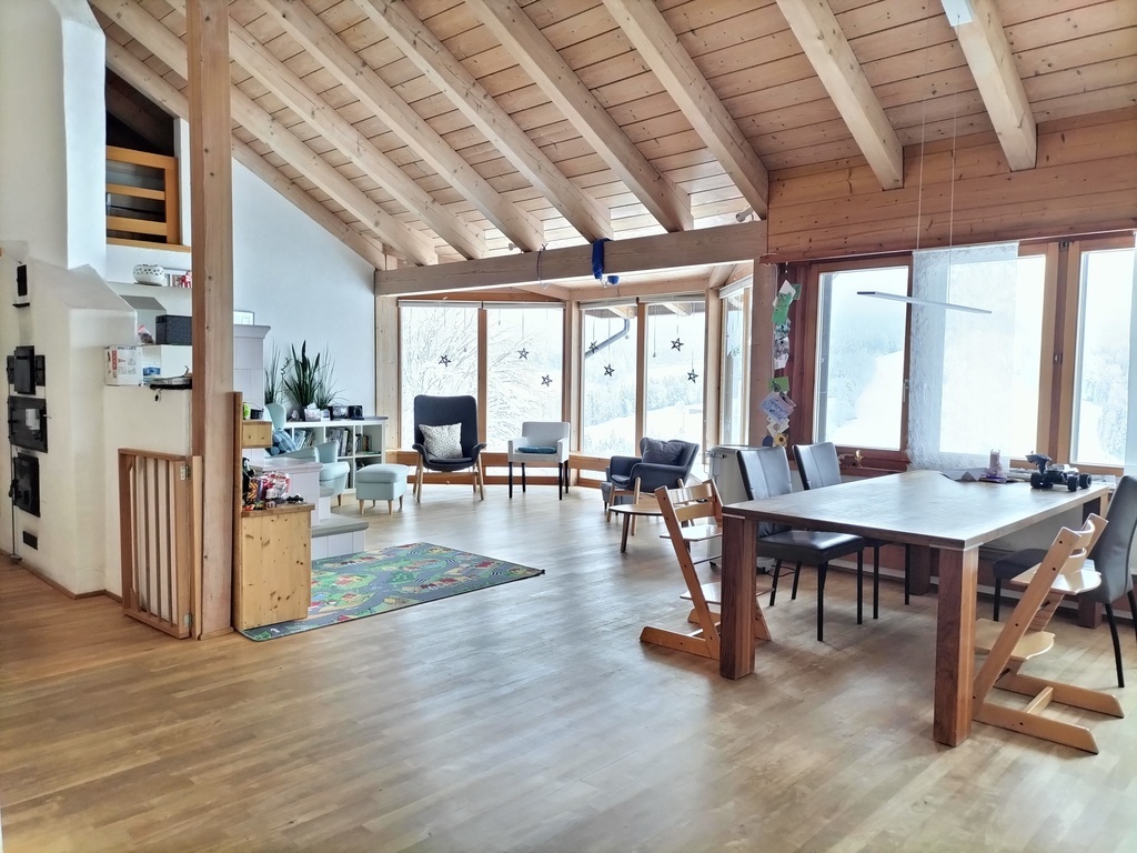 Essen und Wohnen im Obergeschoss