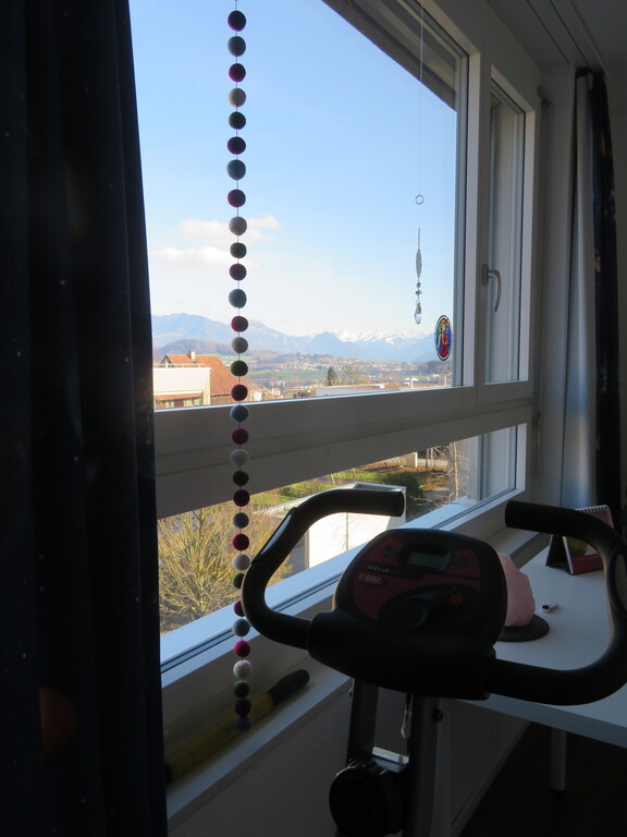 view to Mount Rigi, the queen of the mountains, from bike