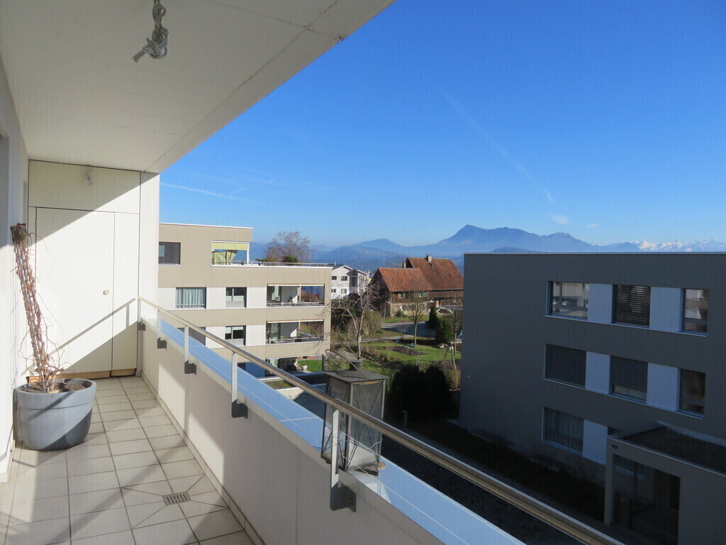 Mount Rigi from our balcony, view from hammock