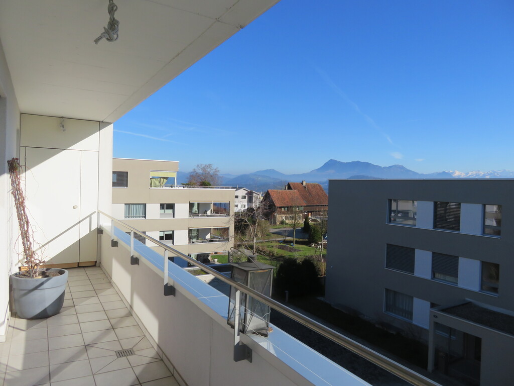 Mount Rigi from our balcony, view from hammock
