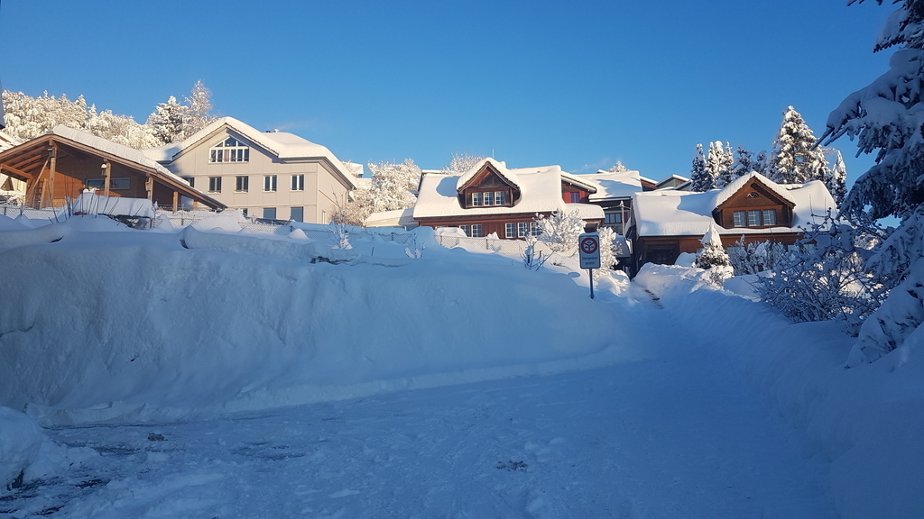 Es kann bei uns im Winter auch mal derart viel Schnee haben, dass man Skisport betreiben kann
