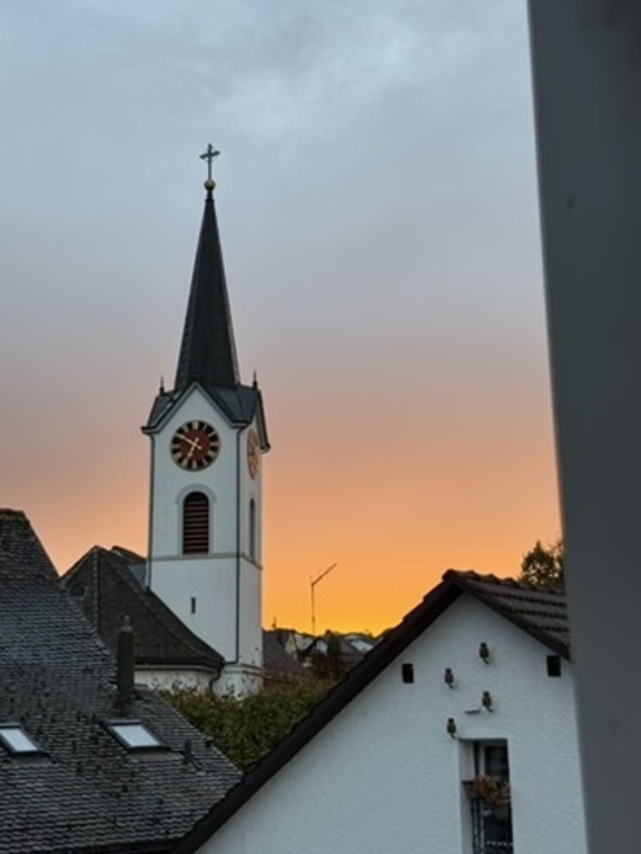 View from our loggia to church