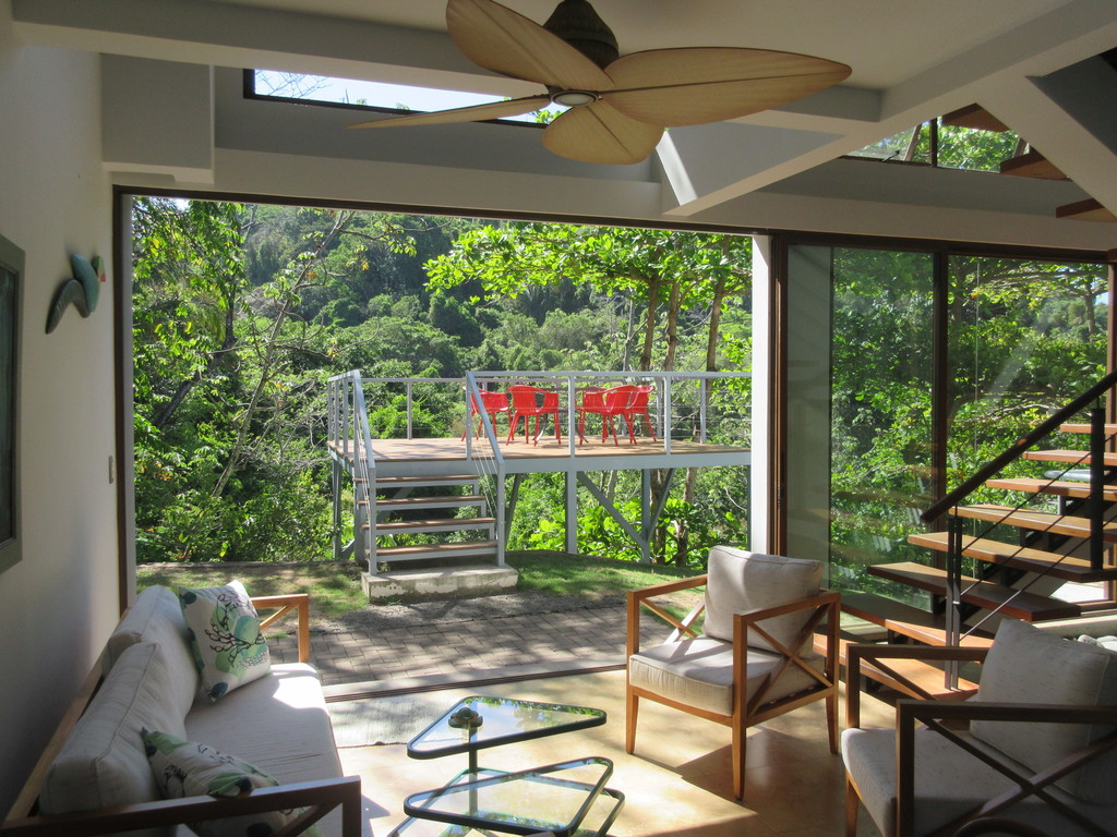 Living area to back balcony