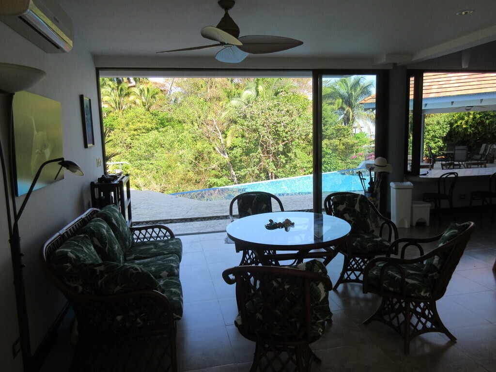 Living area to pool view 