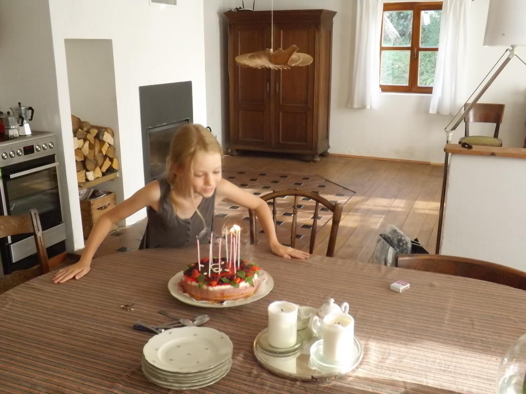 Františka in the kitchen in Nečtiny