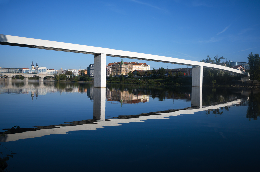 HolKa bridge connecting Holešovice with Karlín (1,5 km from the flat)