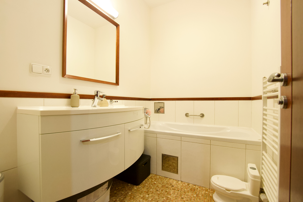 the small bathroom