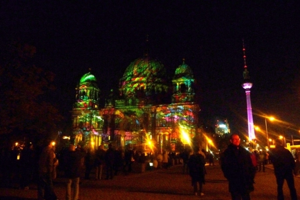 Berliner Dom during festival of light, every year in October