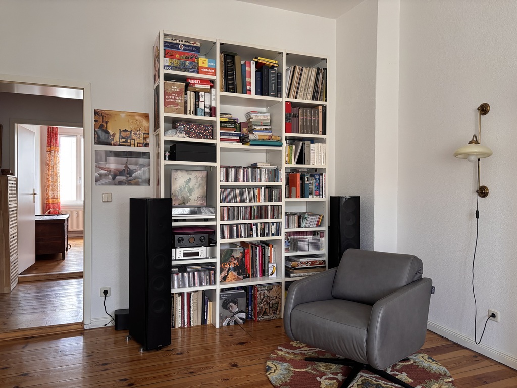 reading and music corner in the bedroom
