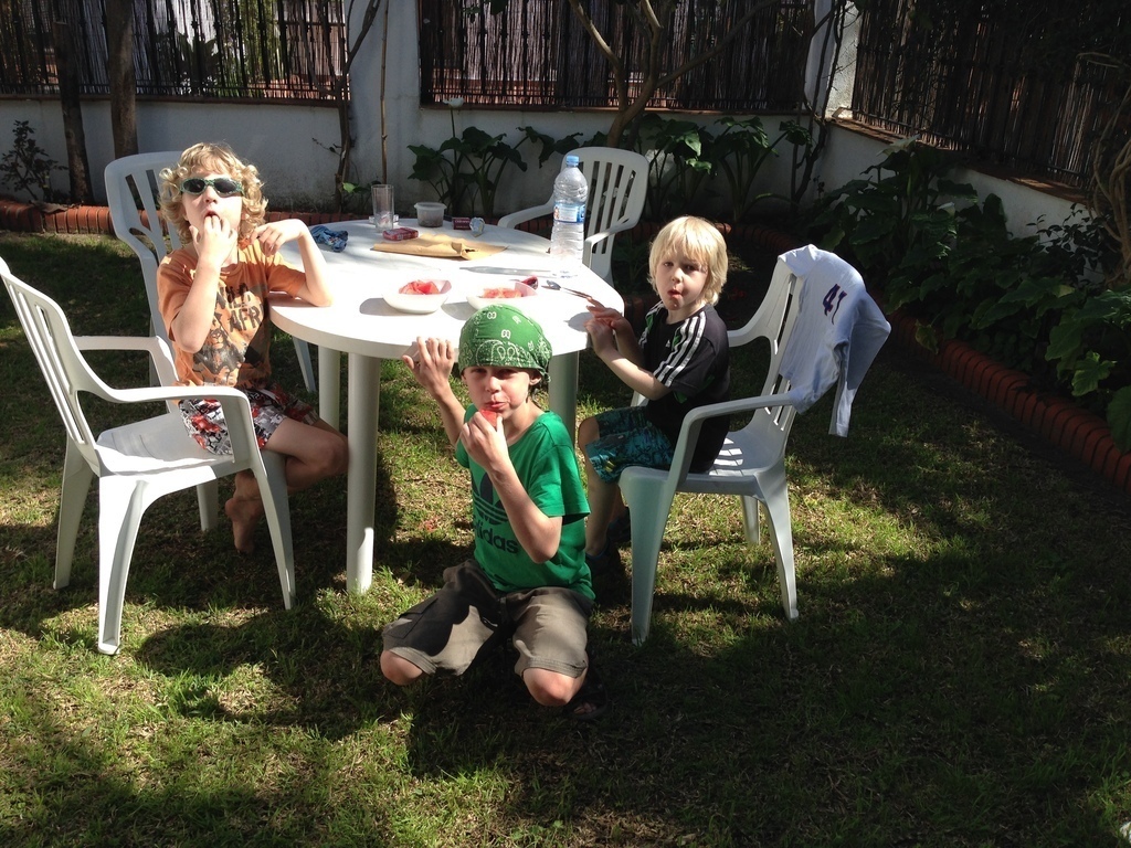 in the garden of our first exchange in Conil