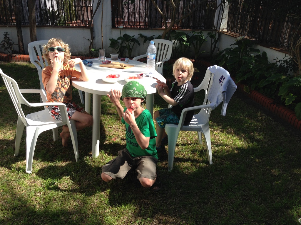 in the garden of our first exchange in Conil