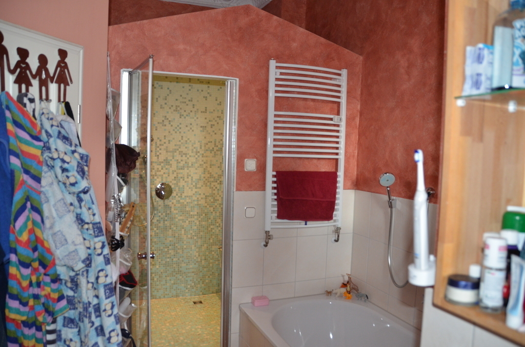 with separate bath tub