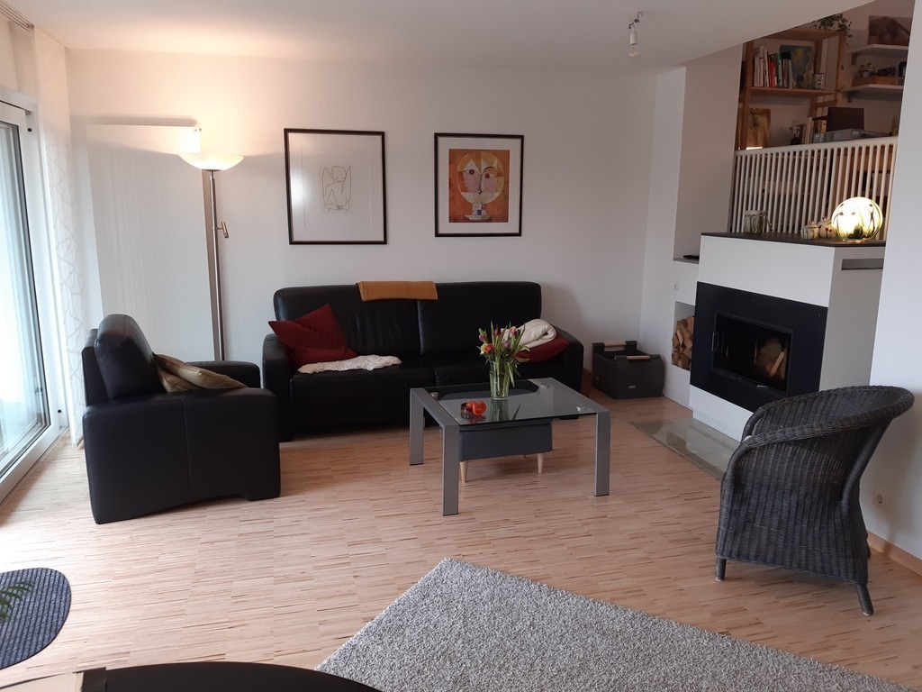 living room with fireplace