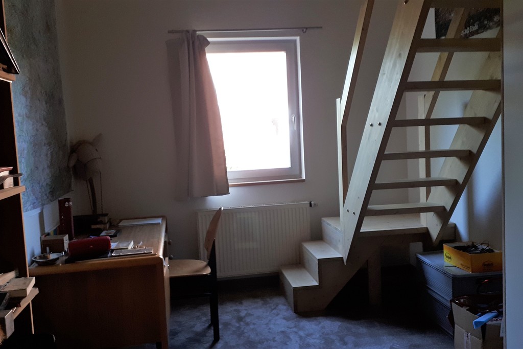 The three kids' bedrooms are similar in shape and size. The bed is upstairs