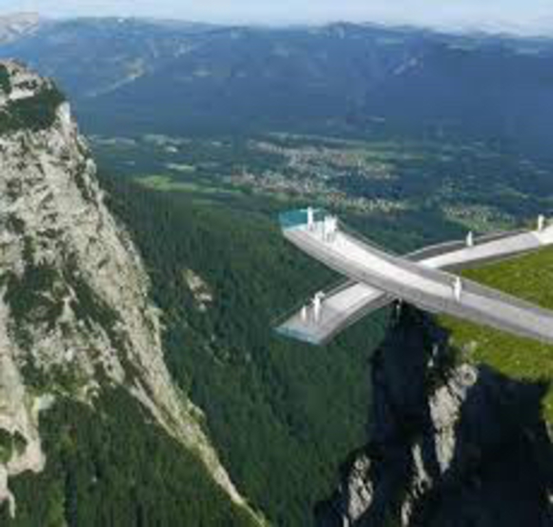 Zugspitze - breathtaking view from viewing plattform 