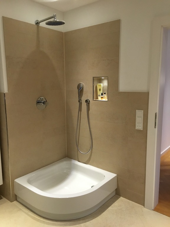 shower; glass partition to be installed 