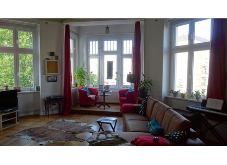 Living room with bay window