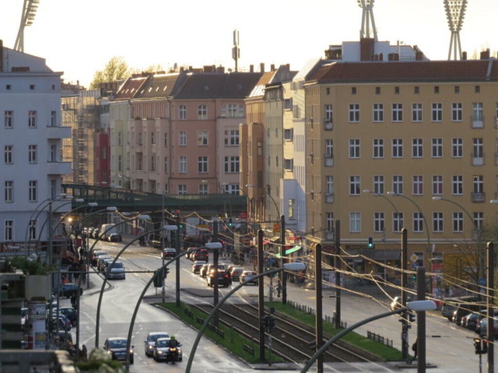 View to west to "Berlin Ecke Schönhauser" (film title of a 60ies movie)