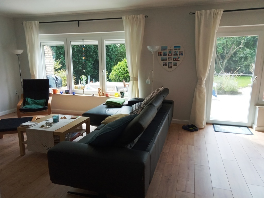 Living room with view in the garden