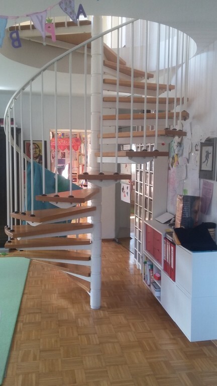 ...the marvelous corkscrew stairs to the 4th floor...