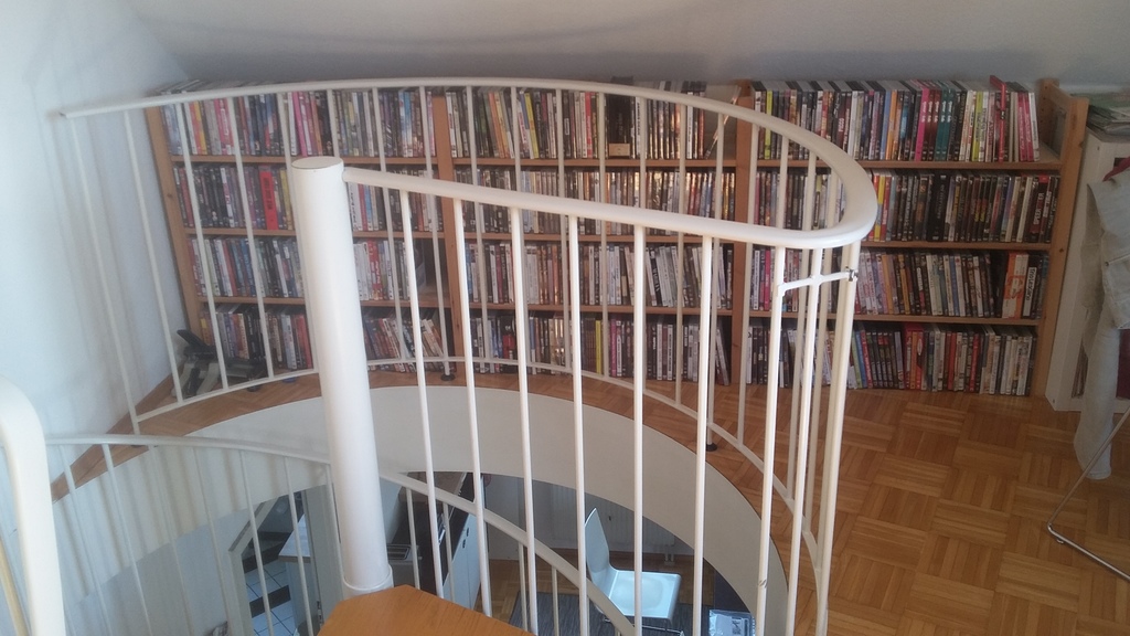 ...big collections of dvds, CDs, records,...