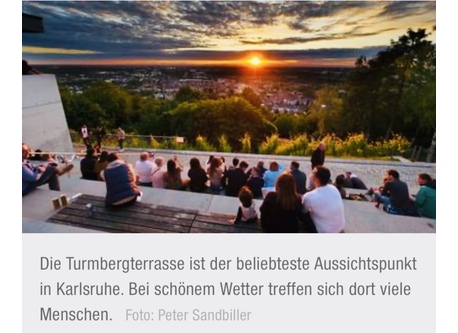 Sunset at Turmberg restaurant with a glass of wine - access 2' from our street