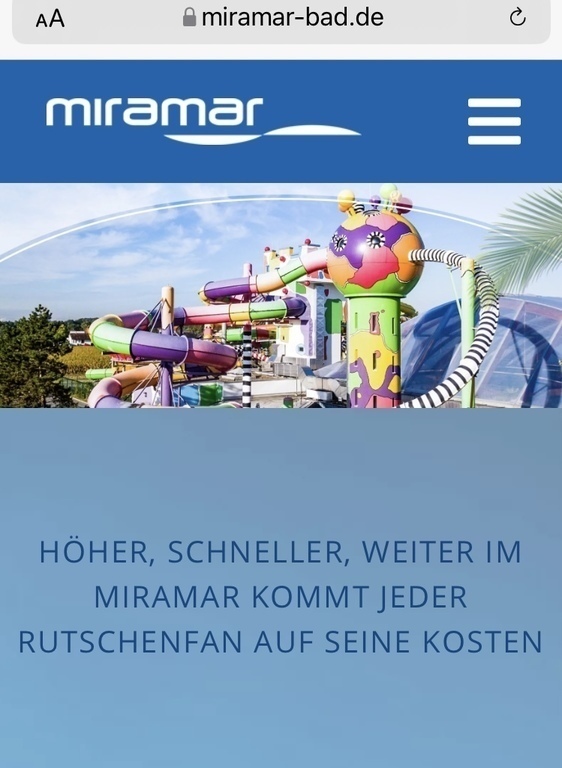 Fun bath Miramar in Weinheim 1h with biggest loopings, sauna, thermal bath, several in Karlsruhe