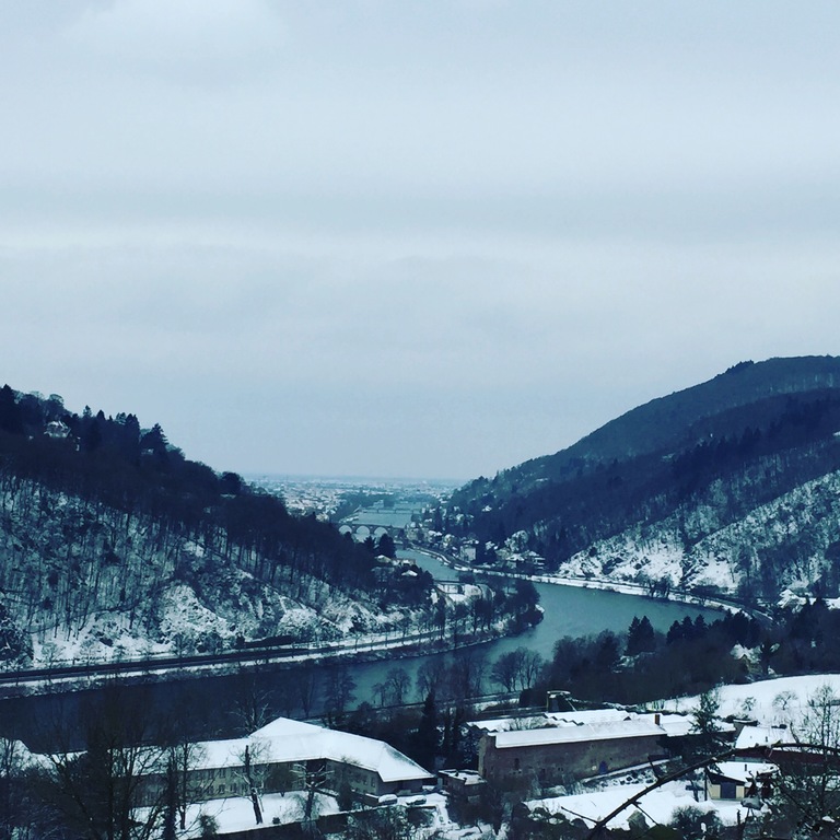 Neckar with snow