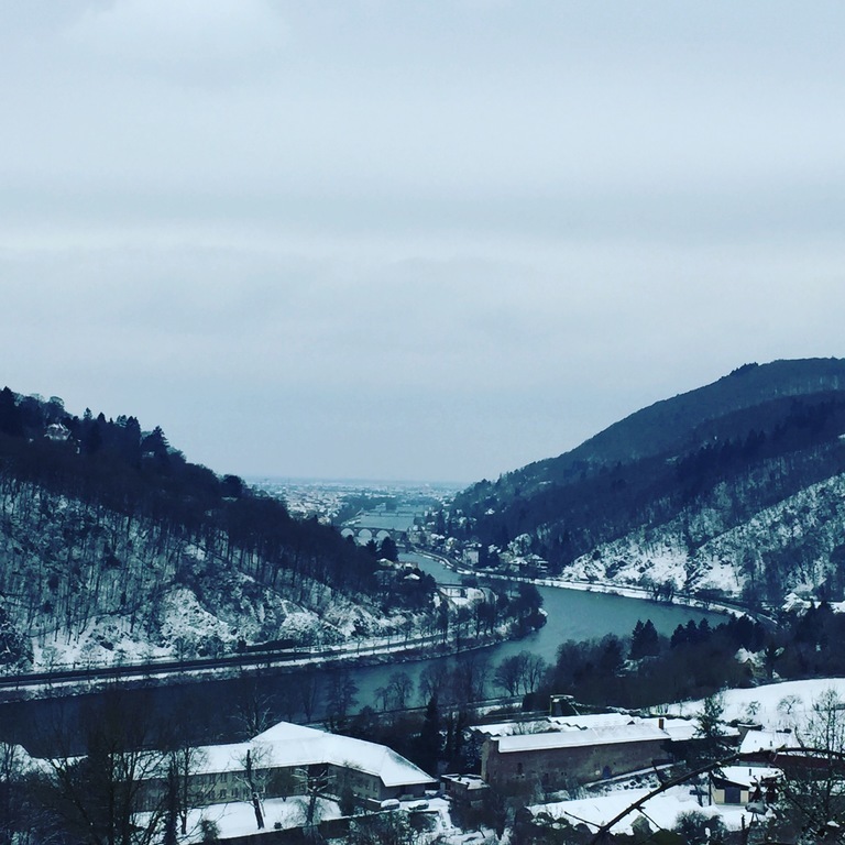 Neckar with snow