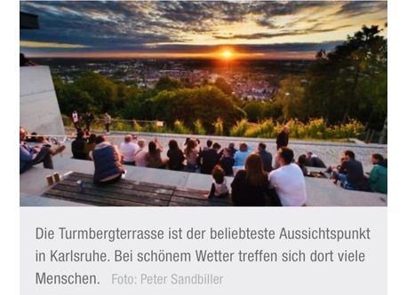 Sunset at Turmberg restaurant with a glass of wine - access 2' from our street