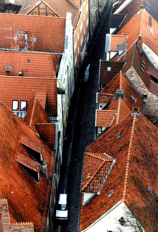 typical alley in Lübeck's old city