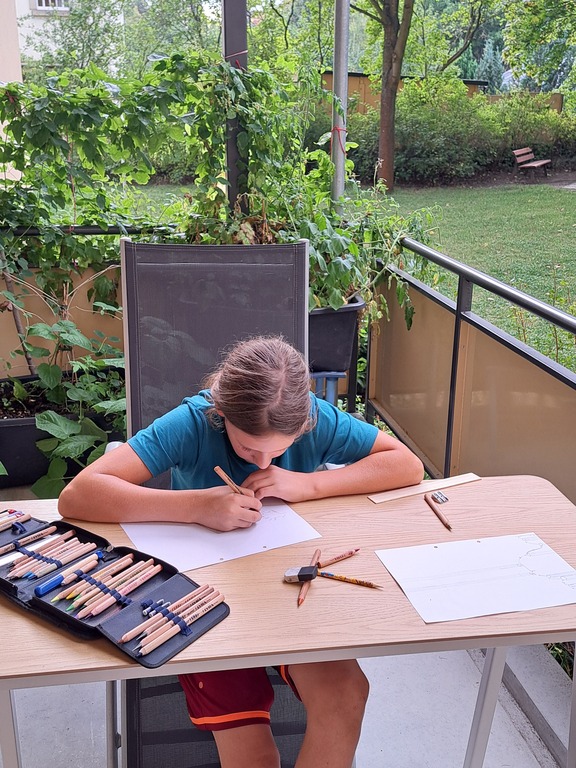 relaxing on one of our two balconies, on the second balcony we grow tomatoes and flowers