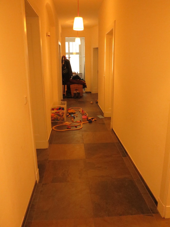 our hallway, place for railway and Kapla building