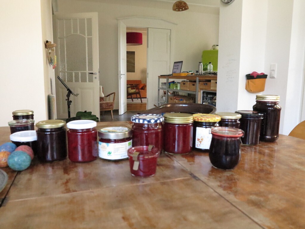 selfmade jam in our kitchen