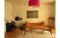 sitting room with piano